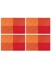 Комплект из 4-х прямоугольных кухонных термосалфеток Dutamel плейсмат салфетка сервировочная - оранжевые прямоугольники DTM-017 45*30 см
