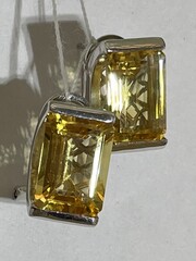Цитрин микс (серьги из серебра)