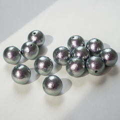 Хлопковый жемчуг, оттенок "Rich Gray", шар 14мм, сквозное отверстие