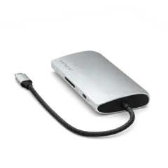 USB-хаб Satechi USB-C Multiport Adapter 8K With Ethernet V3, серебряный