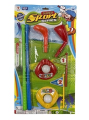 Большой игровой набор: гольф 2 клюшки, 2 мячика, 2 лунки, 2 флажка,размер 54см*31см, в пак.