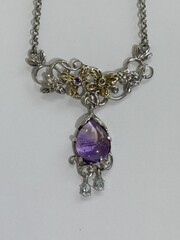 Аметрин (колье из серебра)