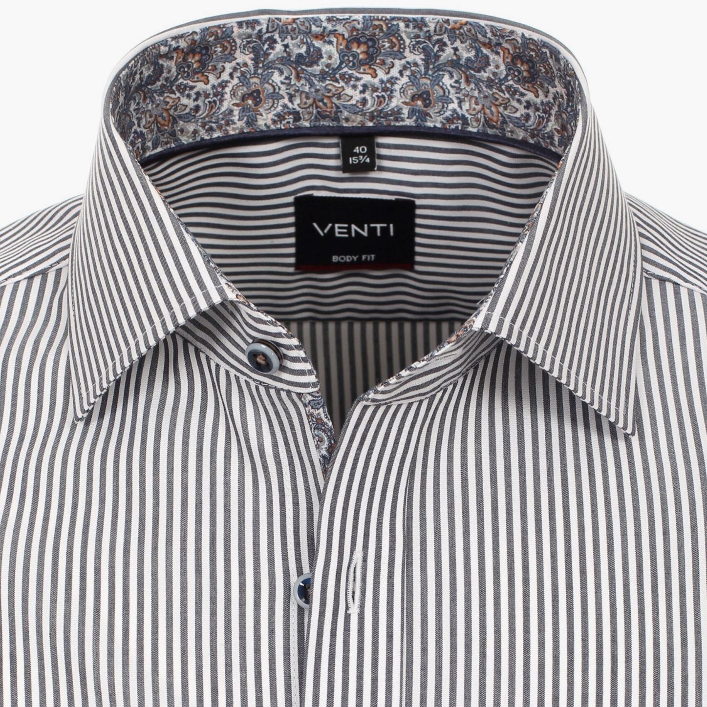 Рубашка Venti Body Fit 123932500-100 в белую и темную полоску