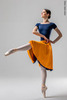 300 C two-sided rehearsal skirt | dark_sapphire-neon_orange