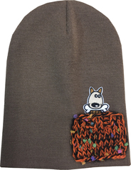 Зимняя шапка ANRU с песиком в оранжево-черном кармашке - это стильный и теплый головной убор, который станет отличным дополнением к вашему гардеробу.