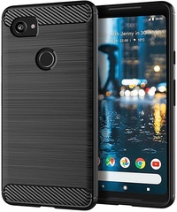 Чехол на Google Pixel2 XL цвет Black (черный), серия Carbon от Caseport