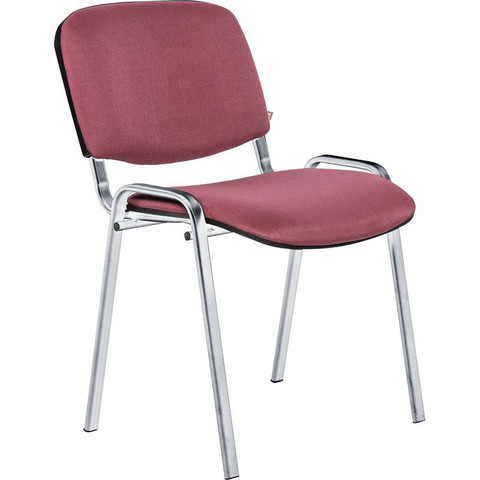 Стул офисный Easy Chair Rio Изо бордовый (ткань/металл хромированный)