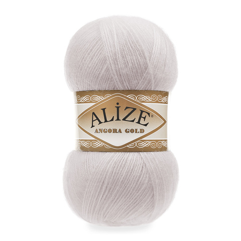 Пряжа Alize Angora Gold 168 белая зима