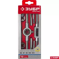 ЗУБР 20 предм., сталь 9ХС, набор метчиков и плашек в пластиковом боксе (2810-H20)