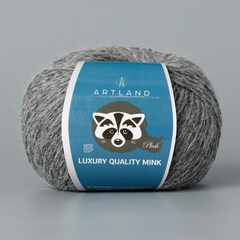Пряжа "Норка" длинноворсовая Luxury, пух норки-70 % нейлон-30 %, натуральный серый