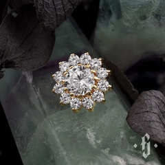 Накрутка "Imbrem" - Желтое золото - White CZ