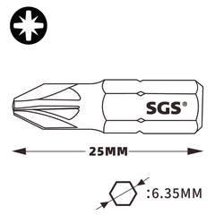Бита PZ2 х25мм Impact(ударная) S2 SGS 6325-PZ2-IB