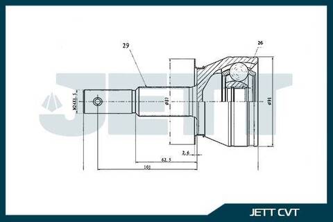ШРУС внешний JETT V41-1257