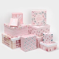 Коробка одиночная, Квадрат, Happy New year, 10*10*6 см, 1 шт.