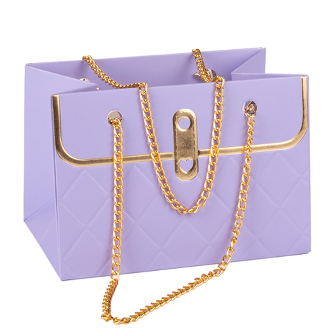 Сумка для цветов с цепочкой, Сиреневый, 15*10,5*10 см (Д*В*Ш), 1 шт.