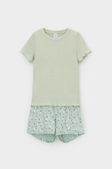 пижама  для девочки  К 1596/морская пена,цветочный танец