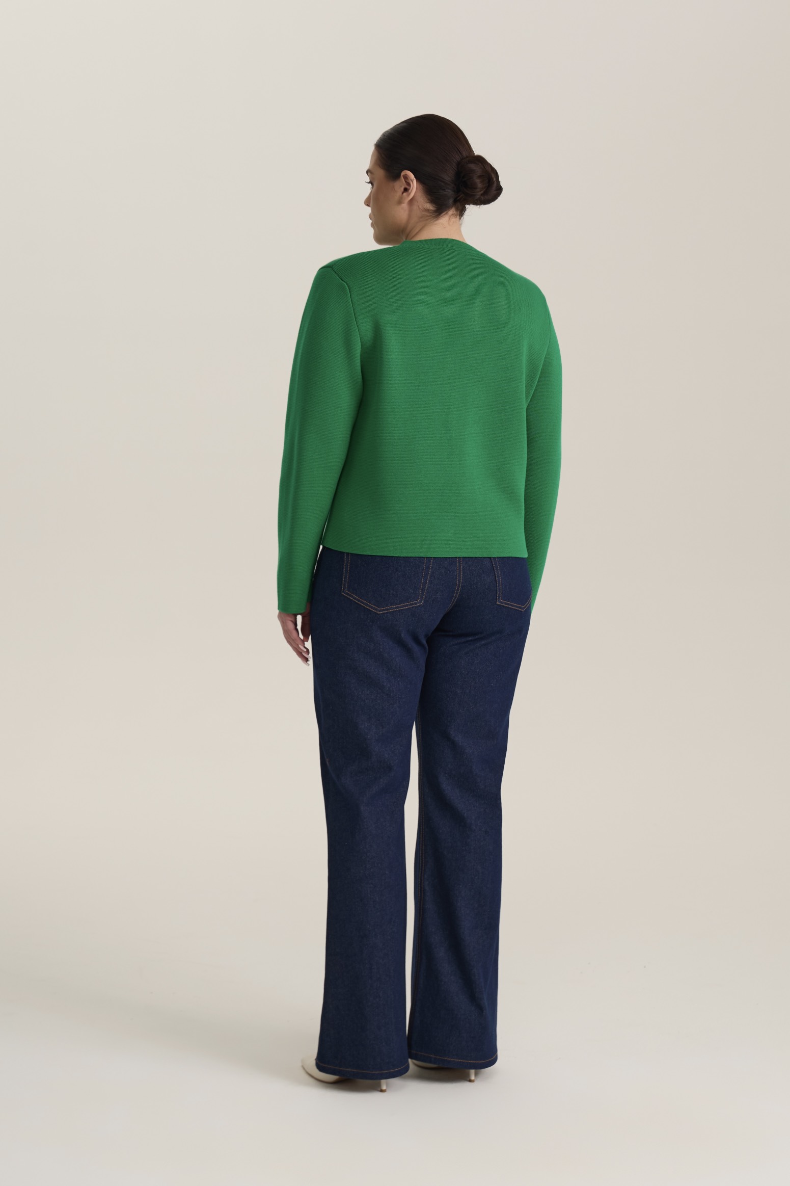 Жакет вязаный, зеленый