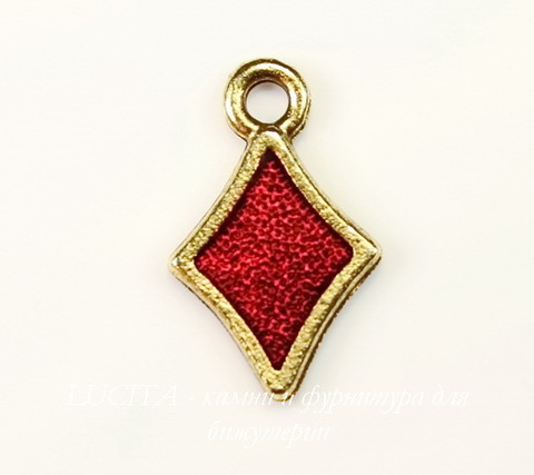 Подвеска Quest Beads "Бубновая масть" (цвет-античное золото) 16х10 мм