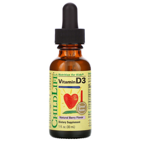 ChildLife, Витамин D3, вкус натуральных ягод, 30 мл