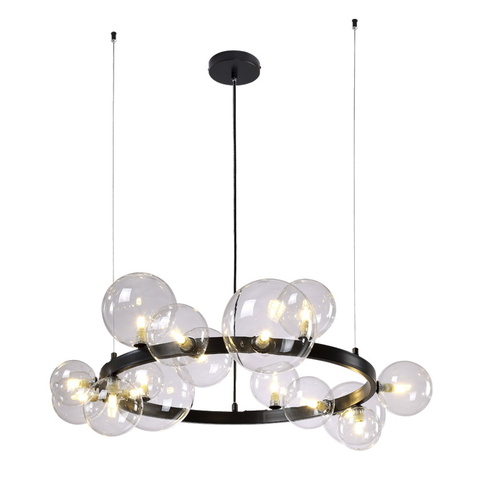 Люстра Crystal Lux AGATA SP15 V2 BLACK/TRANSPARENTE