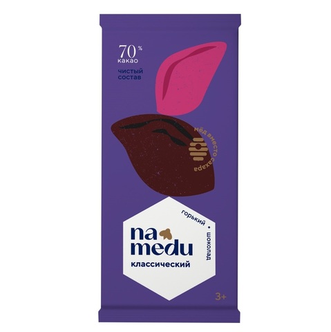 Классический горький шоколад 70% какао 35 г | Na medu