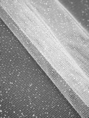 Фатин металлик "Бриллиант", 29 гр/м.п., 150 см, белый