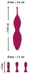 Ярко-розовый клиторальный вибратор с 3 насадками Spot Vibrator with 3 Tips - 17,9 см. - 