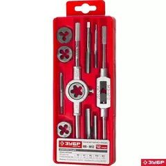 ЗУБР 20 предм., сталь 9ХС, набор метчиков и плашек в пластиковом боксе (2810-H20)