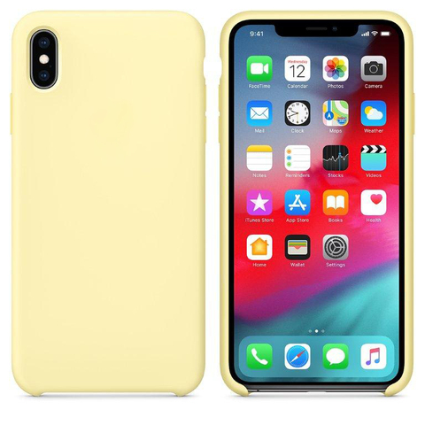 Силиконовый чехол Silicon Case Premium для iPhone Xs Max (Mellow Yellow / Сочно-желтый) 100% ORG