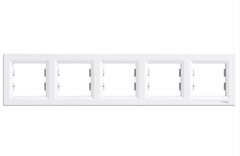 РАМКА ГОРИЗОНТАЛЬНАЯ С/У 5-ПОСТОВ БЕЛЫЙ ASFORA /SCHNEIDER/