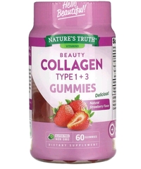 Nature's truth, Beauty Collagen, жевательные мармеладки с коллагеном, типы 1 и 3, натуральная клубника, 60 жевательных таблеток