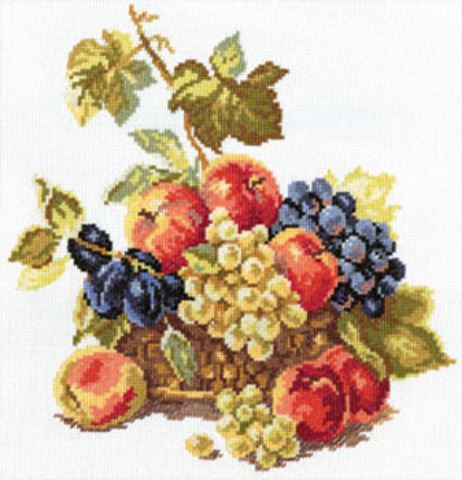 ¶Яблоки и виноград¶Размер: 25х25 см ¶Кол-во цветов: 23