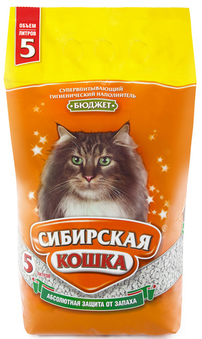 Сибирская кошка Наполнитель Бюджет впитывающий (5 л)