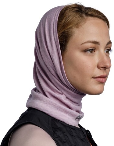 Шерстяной шарф-труба Buff Merino Midweight Melange Lilac Sand фото 2