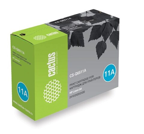Картридж лазерный Cactus CS-Q6511A Q6511A черный (6000стр.) для HP LJ 2410, 2420, 2430