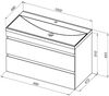 Aquanet 334194 Тумба Нота new 100 цв.дуб веллингтон табак (334194)