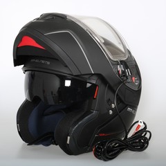 Шлем-модуляр с подогревом стекла MT Atom, чёрный матовый