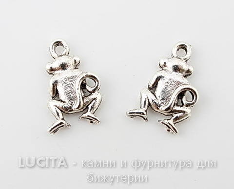 Подвеска Quest Beads "Ничего не вижу" (цвет-античное серебро) 19х12 мм