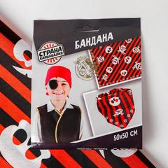 Купить Бандана «Настоящий пират», красная, 50х50 см в Магазине тельняшек