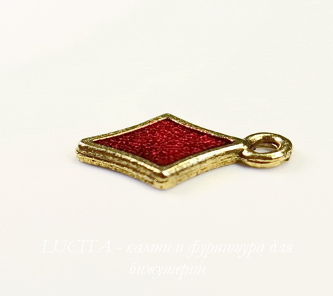 Подвеска Quest Beads "Бубновая масть" (цвет-античное золото) 16х10 мм