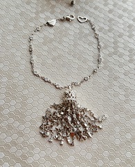 4828 - Браслет Tassel с густой подвеской кисточкой из серебра