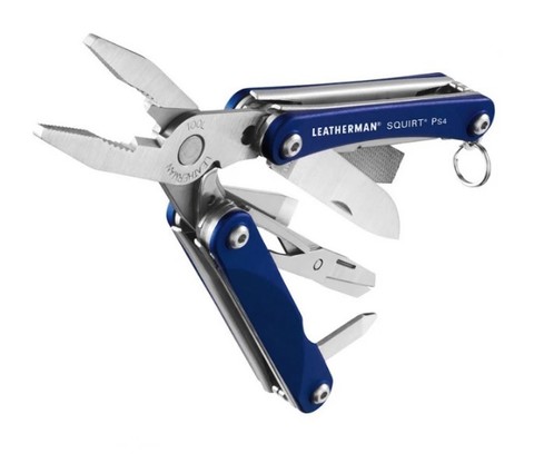 Мультитул-брелок Leatherman Squirt PS4 Blue, 9 функций (831230) цвет синий | Multitool-Leatherman.Ru