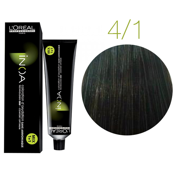 Купить L'Oreal INOA 4.1 - Краска для волос ИНОА (Шатен пепельный)