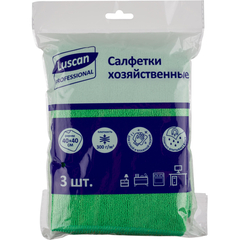 Салфетки хозяйственные Luscan Professional 300г/м2 40х40см 3шт/уп зеленые