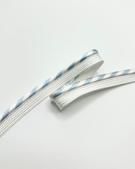 Кант в диагональную полоску, цвет: голубой /белый; ширина 3мм
