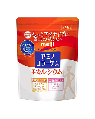 Коллаген с глюкозамином, кальцием, витамином D и C, Meiji Amino Collagen, 98 г