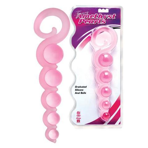 Розовая анальная цепочка из 5 шариков различного диаметра - 25,5 см. - Dream Toys Fancy 20477