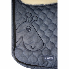 №S61 Giraffe- melange fabric quilted embroidery (серый)