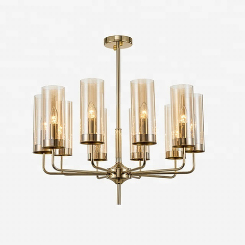 Люстра Glass Tube Chandelier 10 Amber