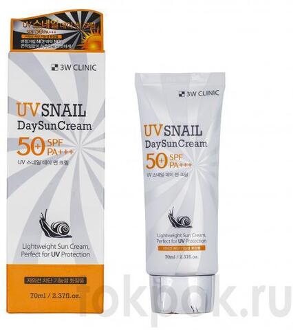Солнцезащитный крем с экстрактом слизи улитки 3W Clinic UV Snail Day Sun Cream, 70 мл